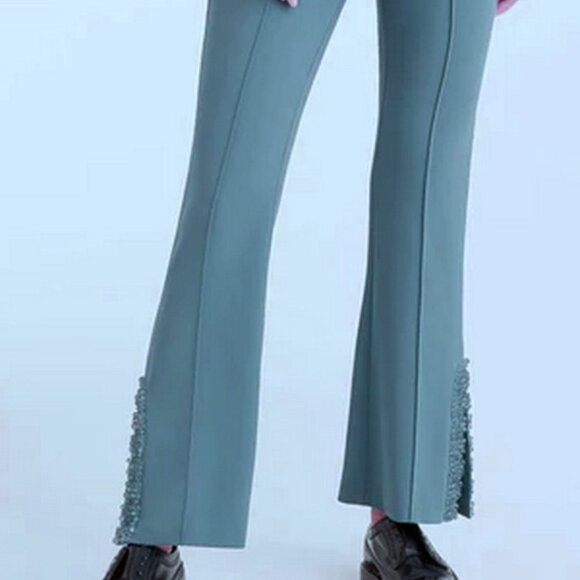 Cinq à Sept Slate Blue Kayden Beaded Flare Pants